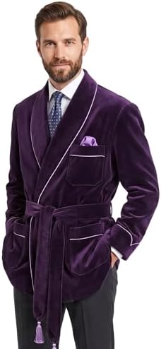 purple velour dressing gown Women's Warm Robe Black Velvet Cotton Solid Color