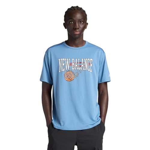 [ニューバランス] MT53630 メンズ バスケット 半袖Tシャツ 吸水速乾性 スポーツグラフィックトレーニングショートスリーブシャツ