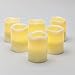 LampLust Flameless Pillar Candles with Remote - 3x4 Inch LED Candle, Ivory Wax, Unscented, Wedding Reception Decor, Melted Edge, Flickering Warm White Light, Batteries Included, Set of 6
