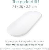 Clair de Lune Moses Basket Mattress 74x28cm Hypo-Allergenic Fibre view 2
