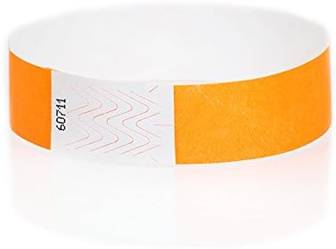 Wristband Giant 3/4" Tyvek Wristbands 100 pack Event Identification Bands (Neon Orange)