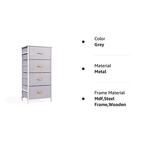 ROMOON 4 Drawer Fabric Dresser Storage Tower, Organizer Unit for Bedroom, Closet, Entryway