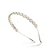 Ammei Headpiece Bridal Headpiece Wedding Headband with Crystal and Hair Accessories (Gold, 5.5'')