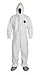 DuPont TY122S Disposable Elastic Wrist, Bootie & Hood White Tyvek Coverall Suit 1414, Size XLarge, Sold by the Each