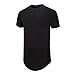 OLRIK Men's Hipster Hip Hop Short Sleeve T-shirt With Zipper Trim Black S