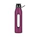 Takeya 22 Ounce Classic Glass Water Bottle with Silicone Sleeve and Twist Cap, Purple