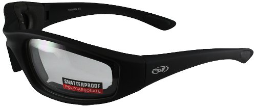 Global Vision Kickback Motorcycle Glasses (Black Frame/Clear Lens)