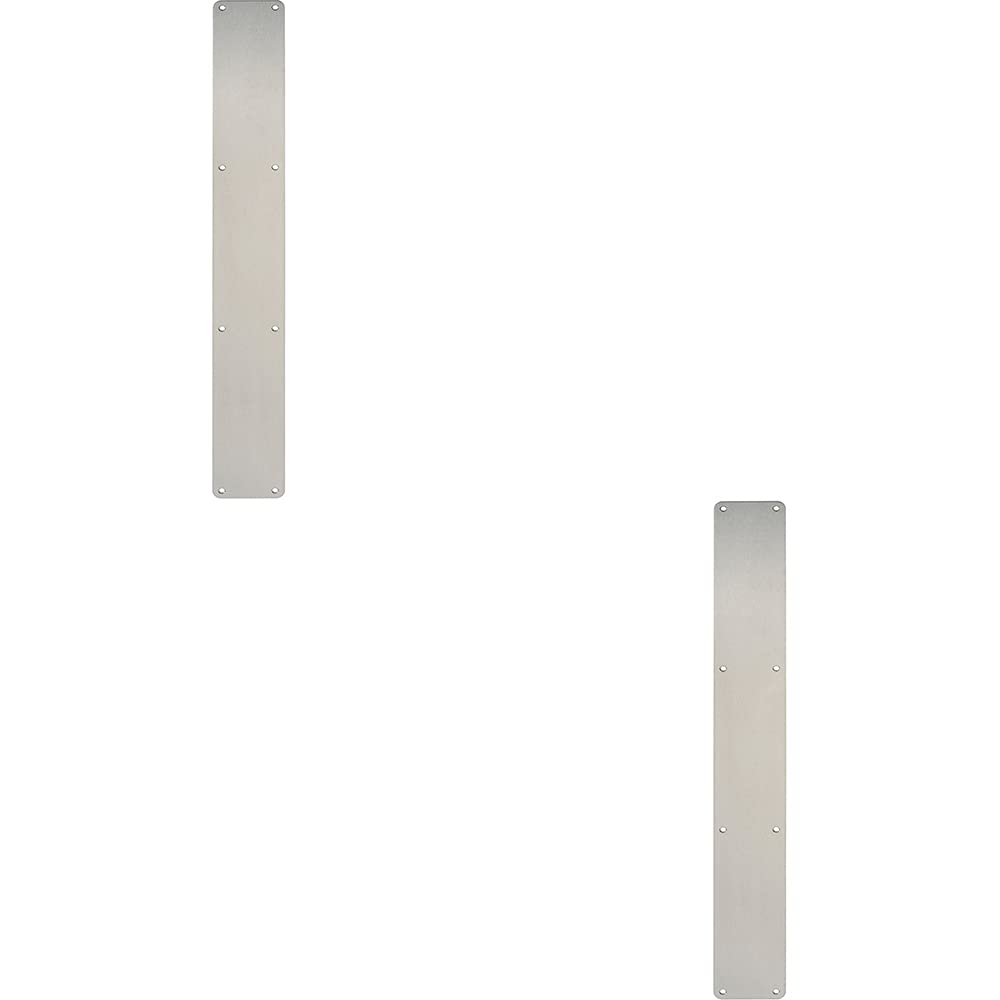 Loops 2 PACK | Plain Door Finger Plate - 650 x 75mm - Satin Stainless Steel Push Plate | Protective Door Push Plate - Commercial Door Finger Plate - Plain/Push/Pull Engraved Options