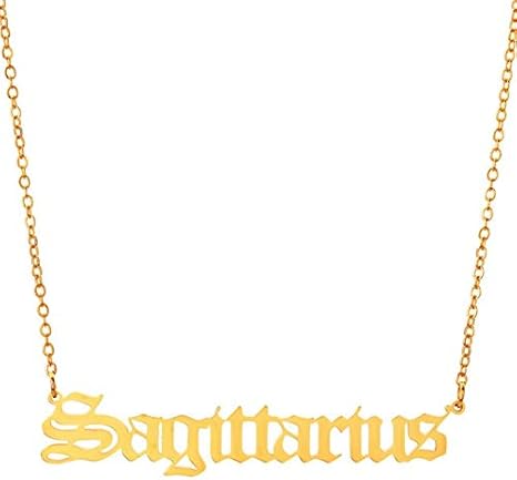 Amazon Co Jp 12文字のペンダントネックレス星座蠍座古英語牡羊座牡牛座双子座蟹座の星座レオ ネックレス友情 Metal Color Gold Sagittarius ホーム キッチン