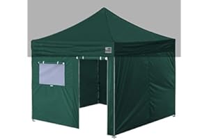 Eurmax USA Full Zippered Walls for 10 x 10 Easy Pop Up Canopy Tent,Enclosure Sidewall Kit with Roller Up Mesh Window and Door 4 Walls ONLY,NOT Including Frame and Top（Forest Green）