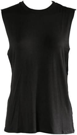 Dream Supply, Womens sleeveless top, Crew neck muscle tee (Small, Black)