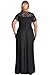 Lalagen Women's Lace Sleeve V Neck Plus Size Evening Maxi Dress Gown