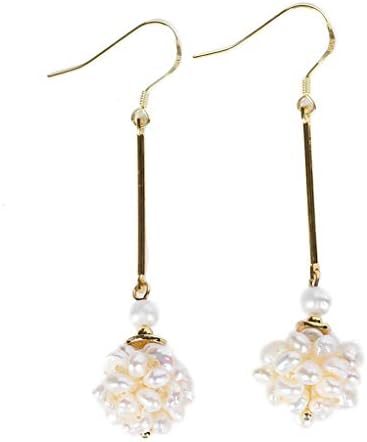 天然真珠織りボール吊り女性イヤリング ビューティー B07wkkr6f2 925シルバーゴールドメッキフィッシュフック6 0cmロングイヤリング 車 バイク パーソナリティ誇張されたパーティーイヤージュエリー B07wkkr6f2