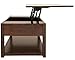 Signature Design by Ashley Marion Traditional Square Lift Top Coffee Table with 1 Fixed Floor Shelf, Dark Brown