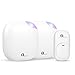 1byone Wireless Doorbell Chime Waterproof Door Bell Kit, 36 Melodies, 6 Levels Adjustable Volume, Led Flash Indicator, 1 Push Button and 2 Plug-in Receiver