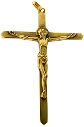3'' European Bronze Pectoral Cross Crucifix