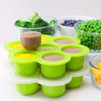 Silicone Bibs and Baby food storage container freezer Tray with silicone lid for babies BUNDLE! - Thumbnail 6