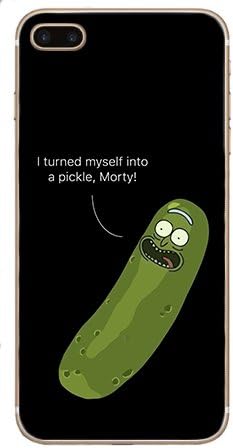 Mort and Rick Style Rick Sanchez Pickle Rick wubba lubba dub dub iPhone 6 6s 7 8 7 Plus 8 Plus Protective Cover Hard PC Case Teleport Turned into Pickle (Portal Rick) (iPhone 7 8 Plus)