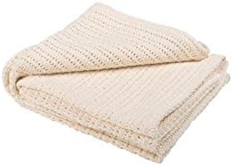 Abeille 100% Cotton Cellular Blanket, Cream