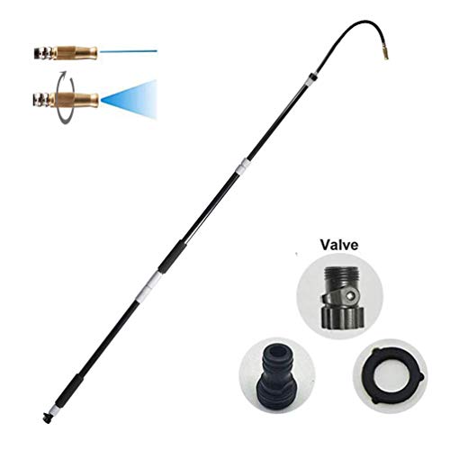 Buyplus Gutter Cleaning Tool - Gutter Cleaner from Ground Roof Telescoping Pole,Rain Extension Gutter Cleaning Flexible Wand for Window Hose Clean Attachment
