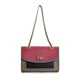COACH Color Block Binding Soft Parker Shoulder Bag