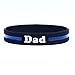 SayitBands Dad Thin Blue Line Silicone Wristband Bracelets Police Officers Patrol Awareness Support