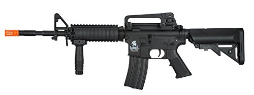 UKARMS Lancer Tactical M4A1 Airsoft Gun Rifle RIS SOPMOD AEG Metal Gears Raider w/ 9.6v Battery & Charger (Black High Velocity)