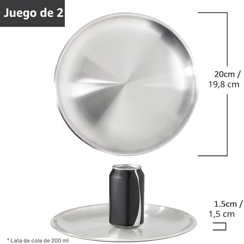 4 platos redondos de acero inoxidable para barbacoa, molde para tartas, plato ovalado para carne, placa de arroz, bandeja para servir, retro mate