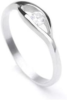 My Cutie Jewelry Petite Solitaire Single CZ Stone Stainless Steel Ring. Promise Poesy and Commitment Purity Ring for her