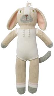 Blabla Pearl The Dog Plush Doll - Knit Stuffed Animal for Kids. Cute, Cuddly & Soft Cotton Toy. Perfect, Forever Cherished. Eco-Friendly. Certified Safe & Non-Toxic.