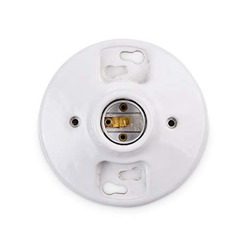 Cable Matters UL Listed 2Pack Porcelain Light Socket Base, Ceiling