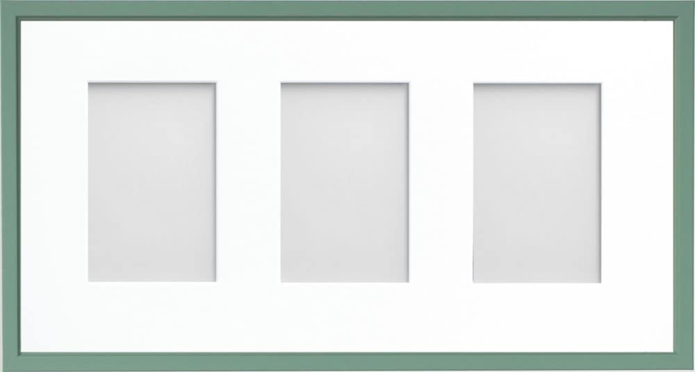 Frame Company Drayton Multi Aperture Photo Frame, Green, 20x10 for 6x4 inch (x3)