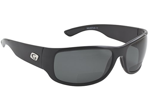 Guideline Eyegear Wake Bifocal +1.50 Sunglass, Shiny Black Frame, Deepwater Gray Polarized Lens, Large/X-Large