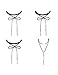 Mudder 4 Pieces Long Chain Black Velvet PU Leather Choker Necklace Stretch Tattoo Tassel Necklaces Set