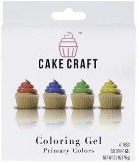 Cake CraftColor Gel Variety Pack Primary Colors 2.68 Ounces Pack of 4