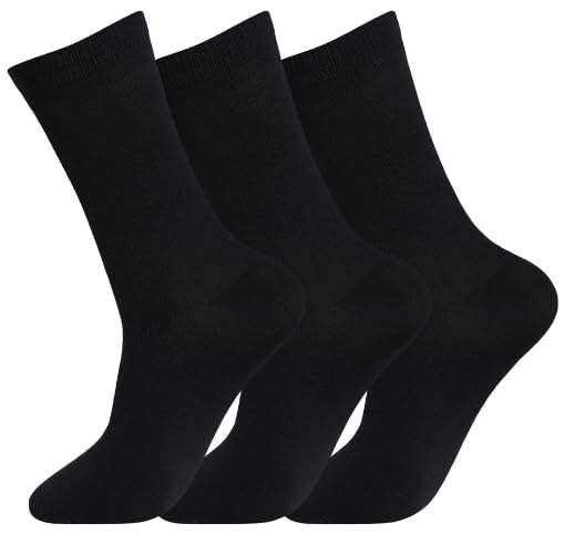 COSHAL® 3 & 6 Womens Diabetic Socks wide Honey Comb top soft cuff Non-Elastic Soft Toe cosy Woman Socks Multipack Non-Binding Circulatory Socks SIZE (4-7) 3 & 6 Pairs (Black (3 Pairs))