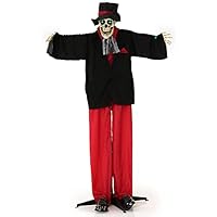 Haunted Hill Farm 5 ft. Skeleton Groom Halloween Prop| LED Eyes | Black Suit, Red Pants & Black Hat | Touch Activated Standing Display | Halloween Decoration | HHGRM-2FLSA,Multicolor Haunted Hill Farm 5 ft. Skeleton Groom Halloween Prop| LED Eyes | Black Suit, Red Pants & Black Hat | Touch Activated Standing Display | Halloween Decoration | HHGRM-2FLSA,Multicolor