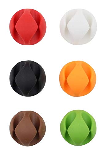 Pack of 10 Self-Adhesive Charger Cable Cord Wire Clip Holders Desk Tidy Ties - by Lifeswonderful (Black)