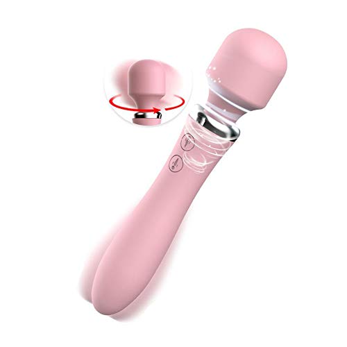 Bilateral Vibrator Powerful Wand Massger Women with 10 Modes Whisper Quiet Dual Motors Massager with Magnetic Charging for Female(Pink)