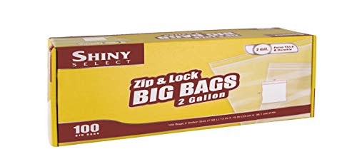 2 Gallon Large Zip & Lock Food Storage Bags, 13