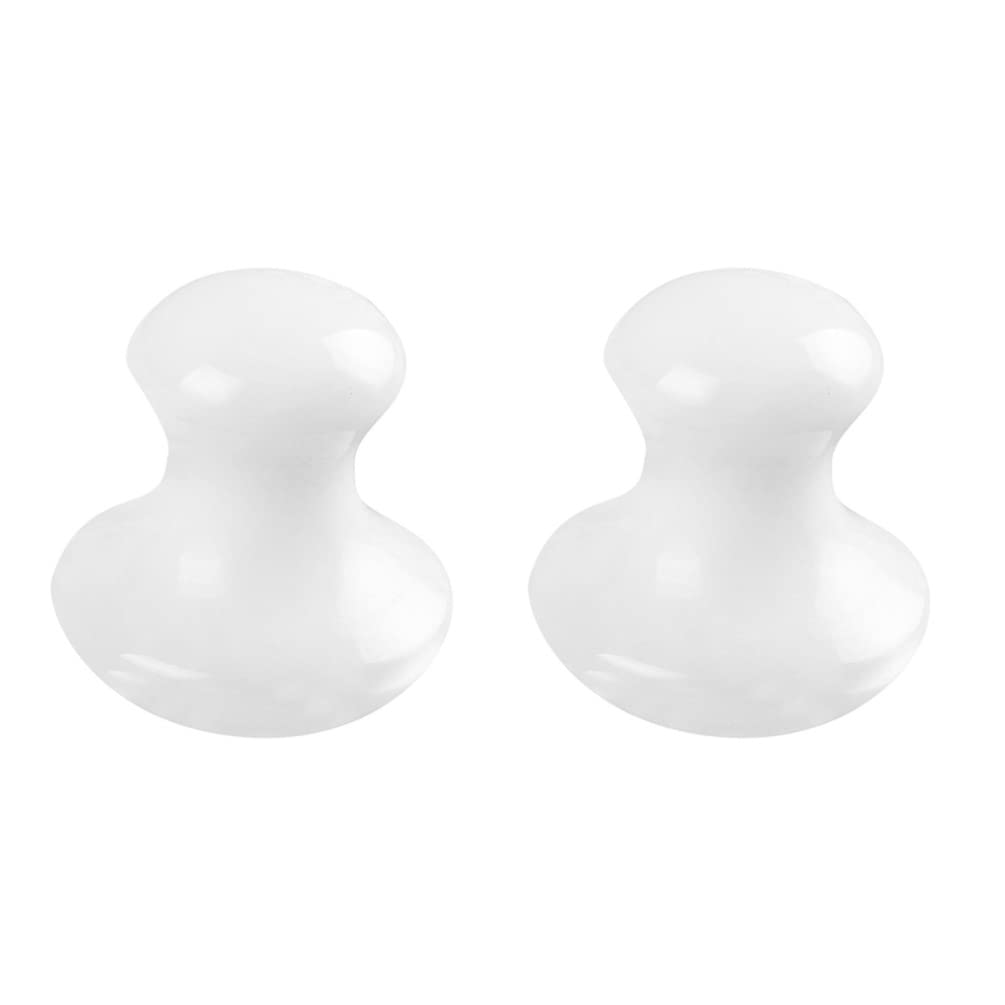 OSALADI 2Pcs Jade Mushroom Massage Stones for Facial Gua Sha Scraping Therapy Spa Relaxation Tool