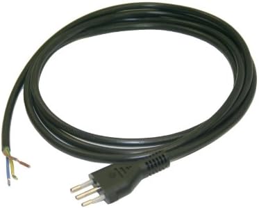 Interpower 86531040 Italian Cord Set, CEI 23-50 S11 Plug Type, Angled IEC 60320 C13 Connector Type, Black Plug Color, Black Cable Color, 10A Amperage, 250VAC Voltage, 2.5m Length