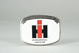 International Harvester Logo Farming Is Our Business White Belt Buckle