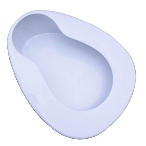 YUMSUM Large Stable PP Bedpan Heavy Duty Smooth Countoured for Bedbound Patient (White)