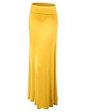 LA BASIC Women's Solid & Tie-Dye Draped Maxi Skirt - Made in USA (S-3XL / 36 Colors)