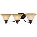 Hardware House Bristol Series 3 Light Oil Rubbed Bronze 24-1/2 Inch by 7-1/2 Inch Bath/Wall Lighting Fixture : 16-7307