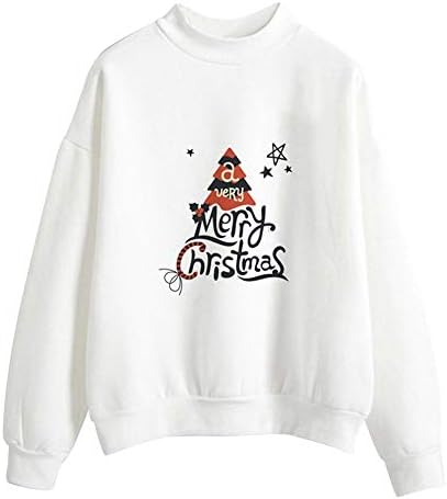 Clearance Sale for Women Tops.AIMTOPPY Women Christmas Print Long Sleeve Ladies Blouse Pullover Tops Shirt Sweatshirt