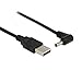 TENINYU USB 2.0 A Male to Right Angled 90 Degree DC 3.5x1.35 mm 5 Volt 24AWG DC Barrel Jack Power Cable 3FT, Black (Max 2.5 Ampere Power Cable, Center PIN Positive),2Pack