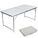 Lovinland Aluminum Folding Table, Portable Camping Table 4 Foot Lightweight Foldable Table Height Adjustable for Party Picnic Dining Outdoor Indoor Use