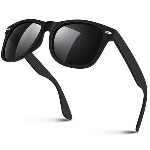 Sunier Men's Women's Classic Polarized Sunglasses 80's Guide 100% UV400 Protection
